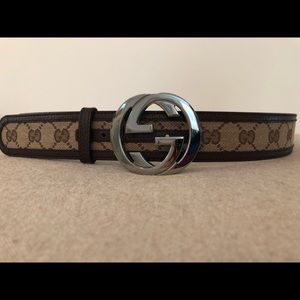 Authentic Gucci GG Canvas Belt